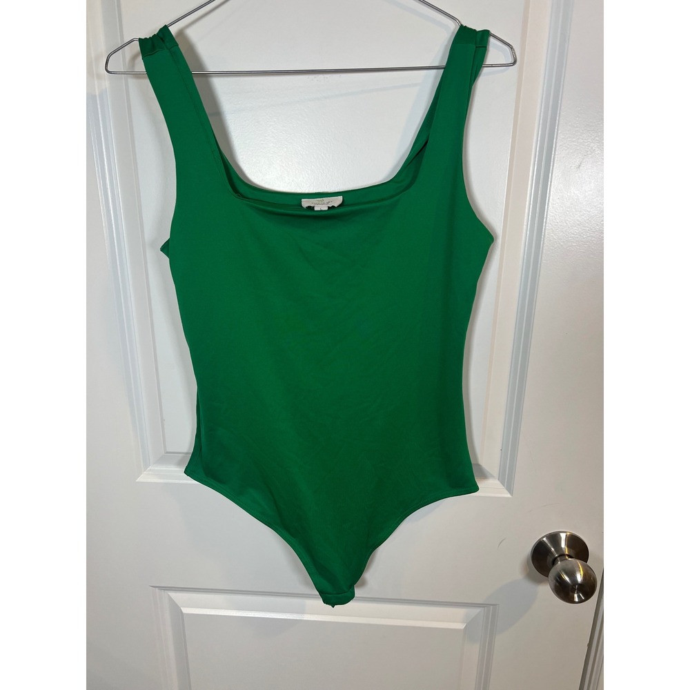 Abercrombie‎ & Fitch Womens Bodysuit Square Neck Green Large